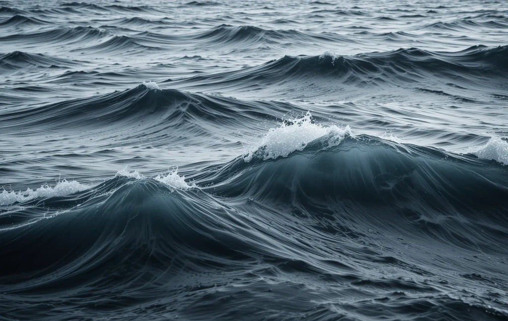 Black and White Lunar Night Sea Fine Art Print