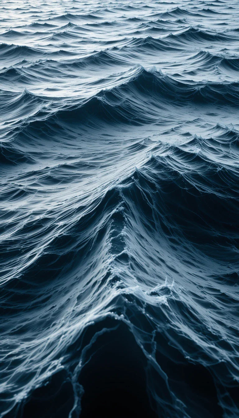 Black and White Lunar Night Sea Fine Art Print