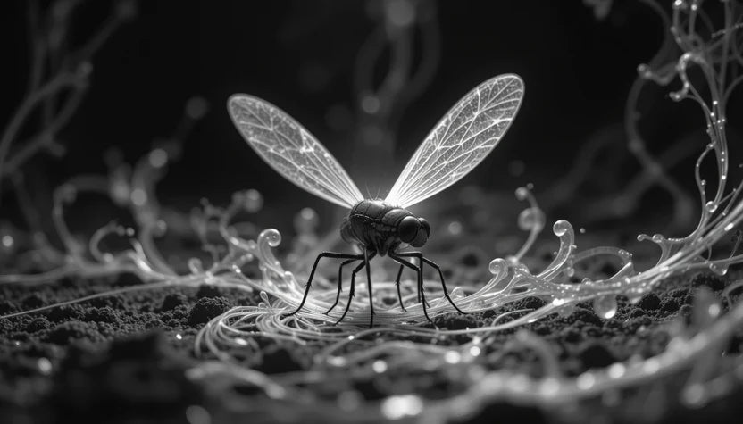 ntricate Fly Macro with Delicate Wings – Monochrome Insect Fine Art Photography