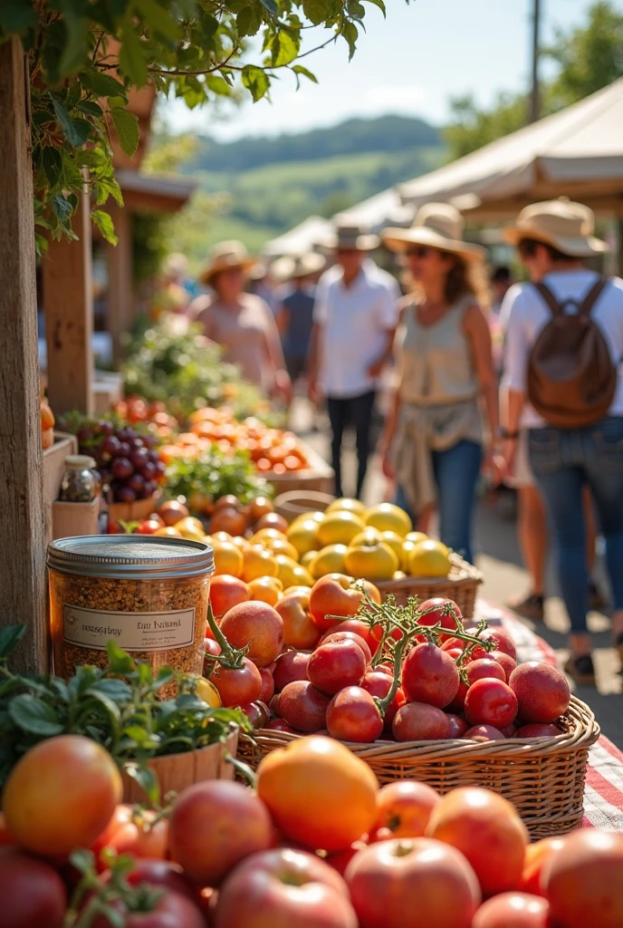Bustling Outdoor Farmers Market with Fresh Produce My Store