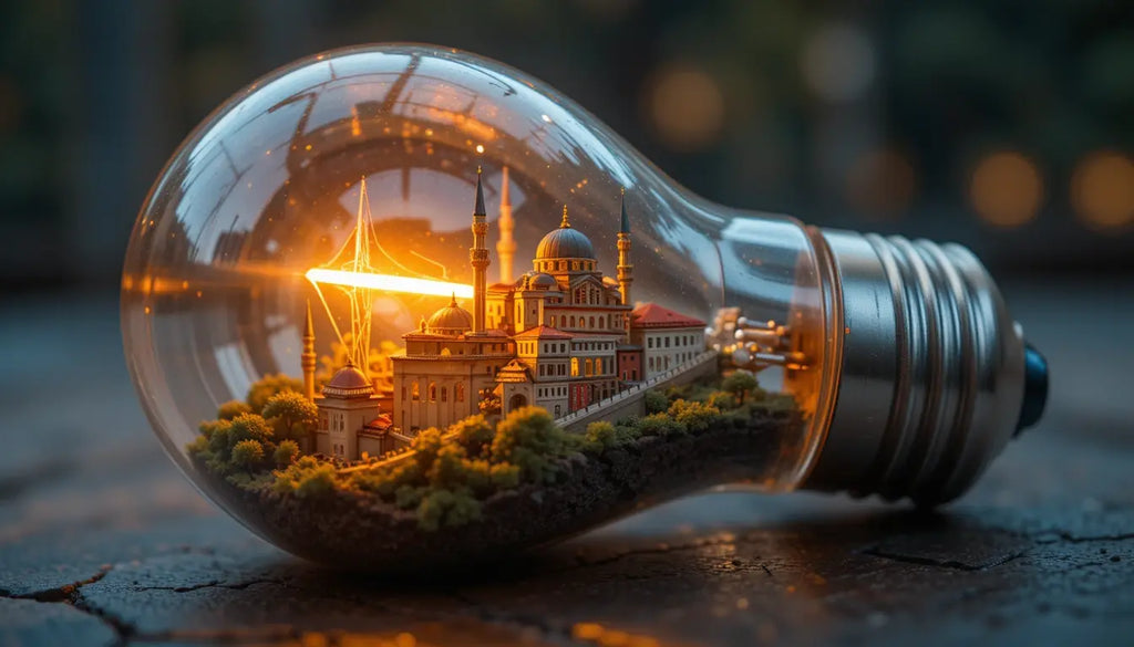 Illuminated Mosque Bulb Art Print My Store