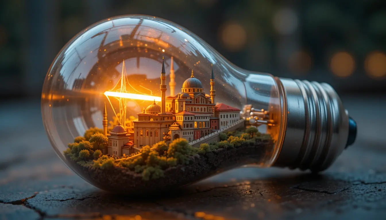 Illuminated Mosque Bulb Art Print My Store