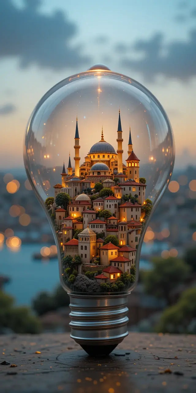 Illuminated Mosque Bulb Art Print My Store