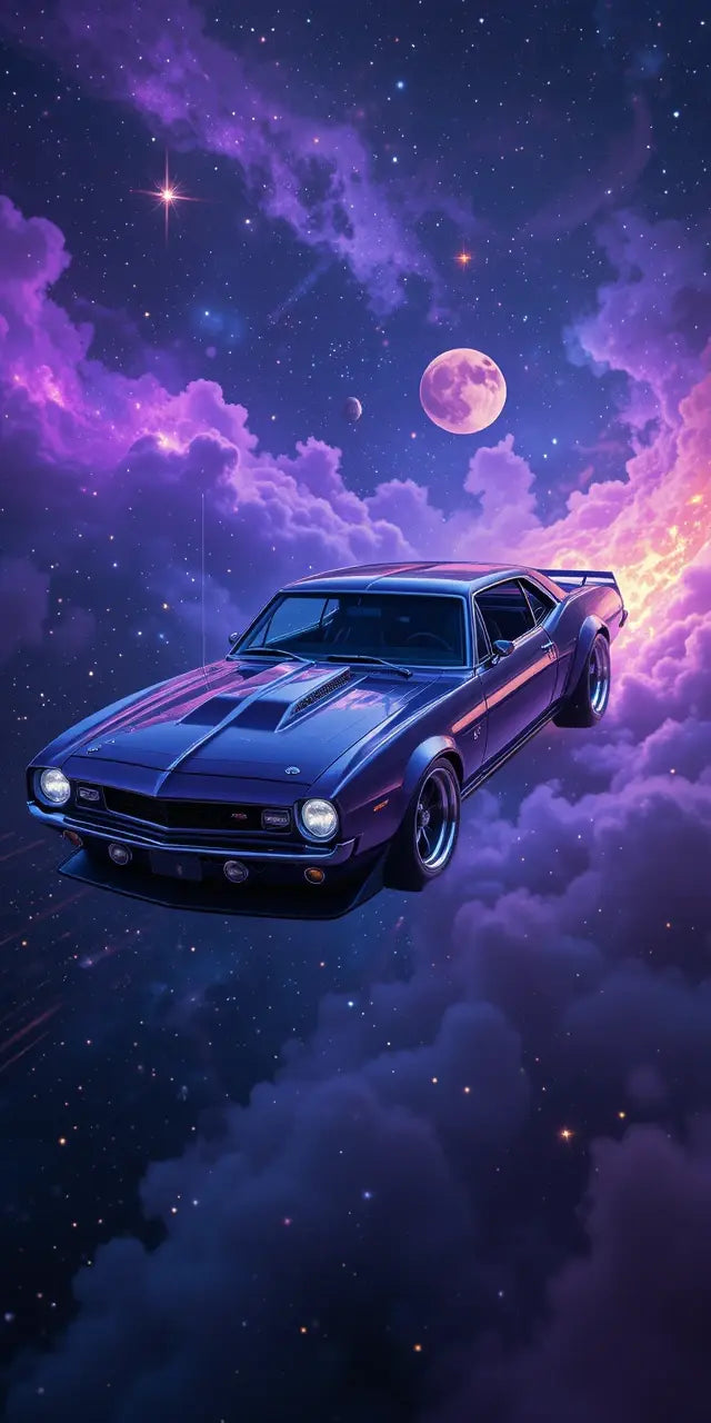 Cosmic Muscle Car Odyssey Wall Art Print My Store