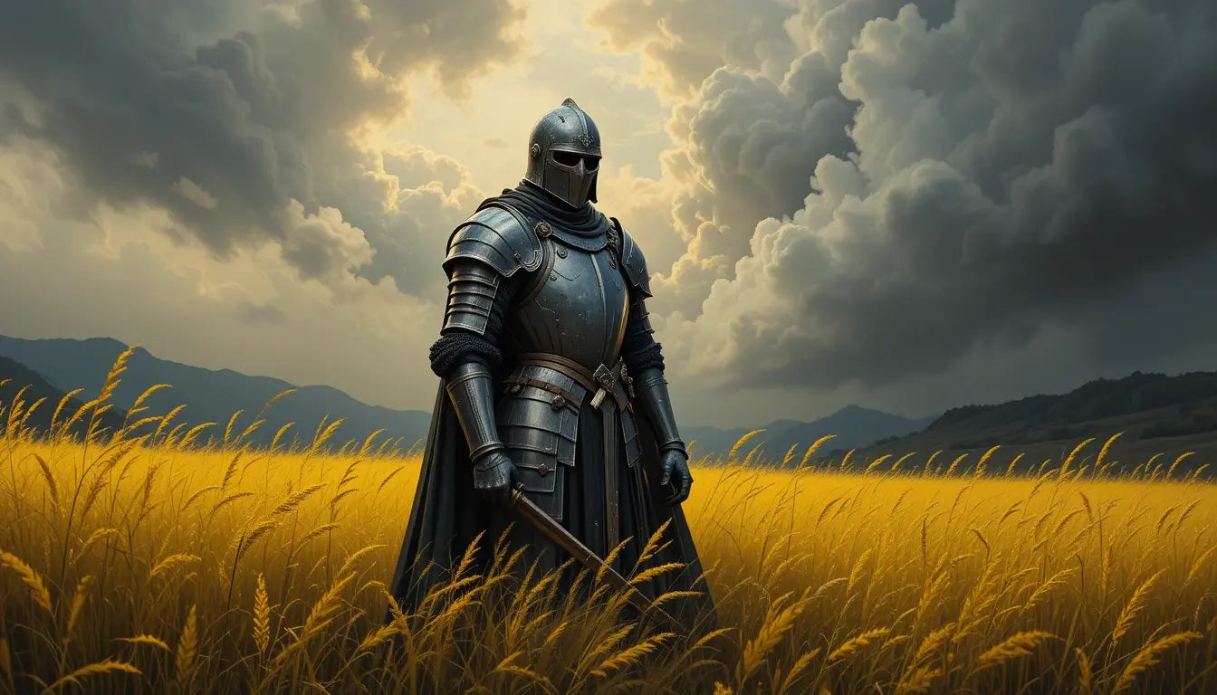 Solitary Knight Landscape Canvas Print My Store