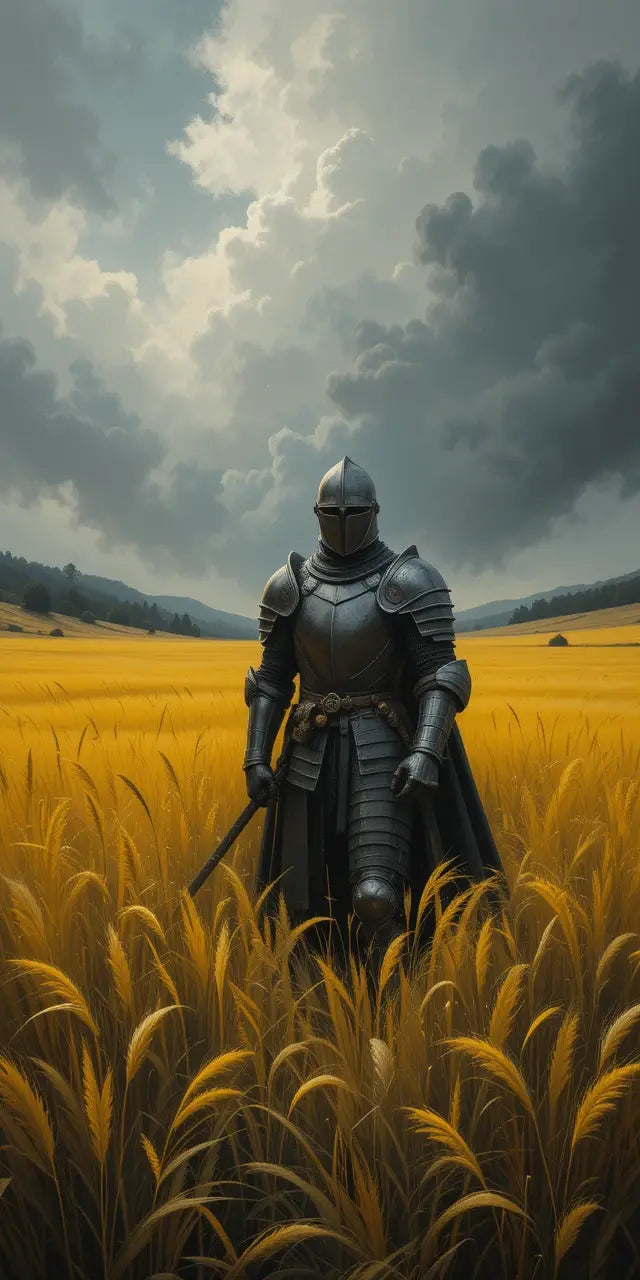 Solitary Knight Landscape Canvas Print My Store