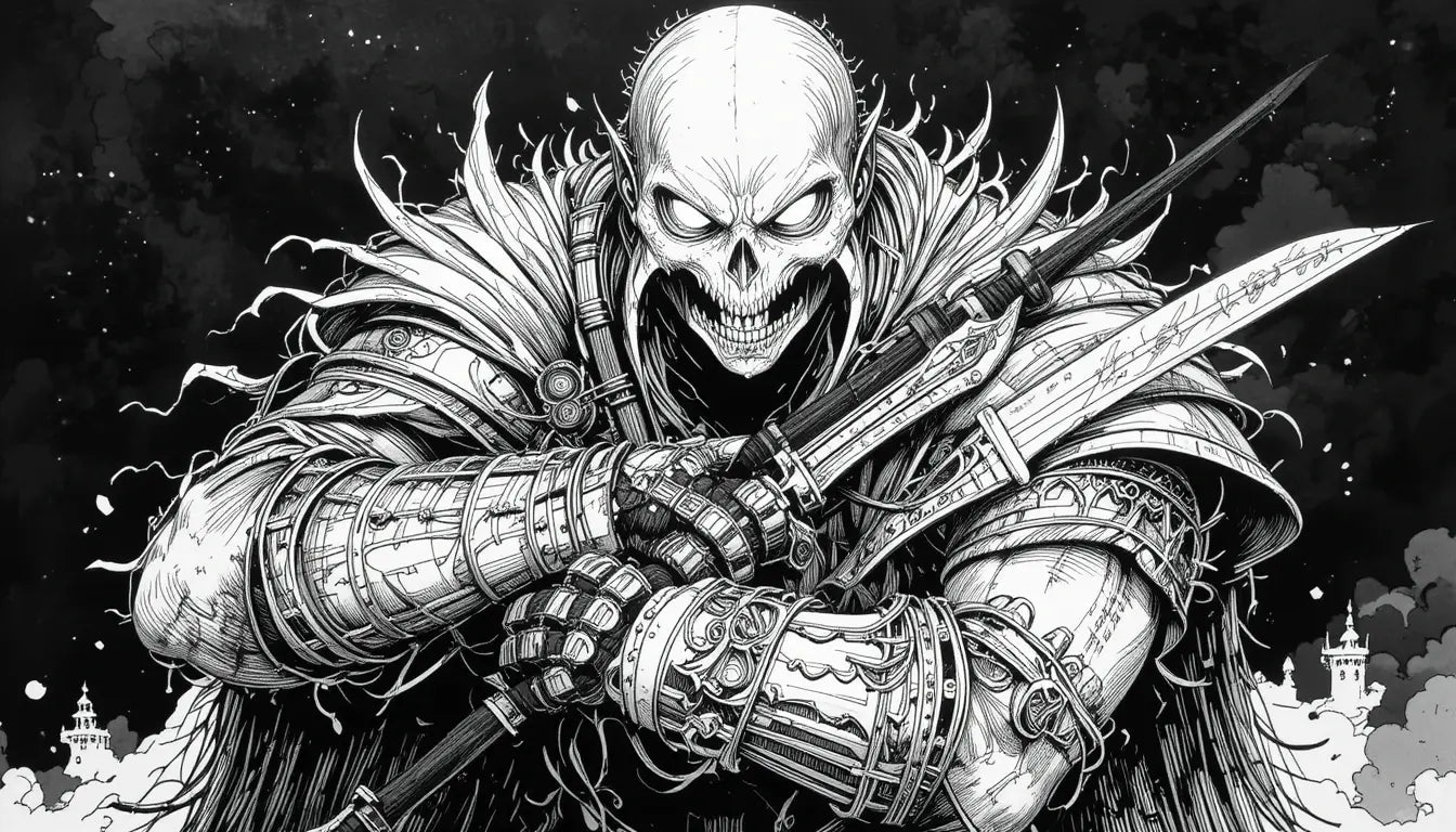 Dark Fantasy Warrior Sketch Wall Art My Store