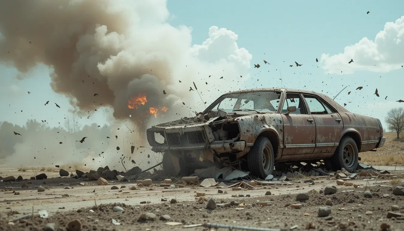 Desert Car Explosion Wall Art Print My Store