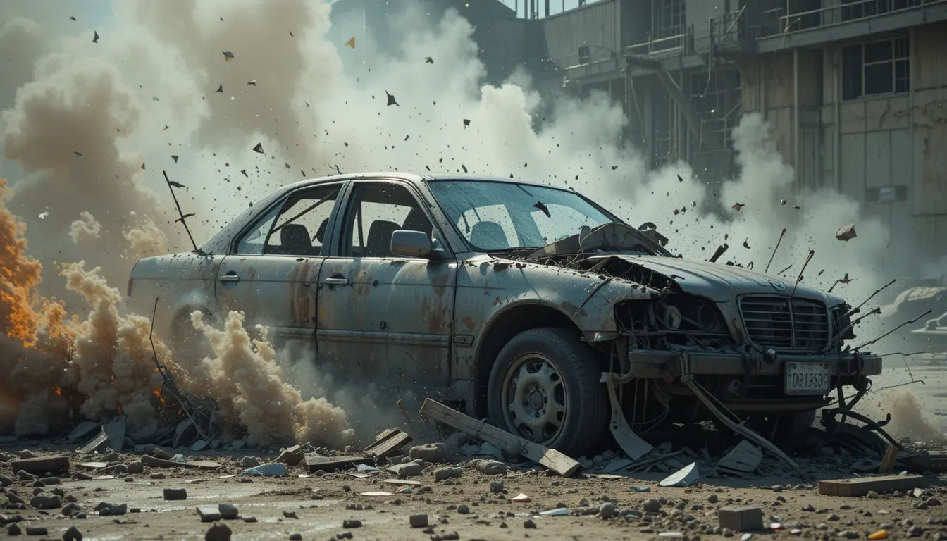 Desert Car Explosion Wall Art Print My Store