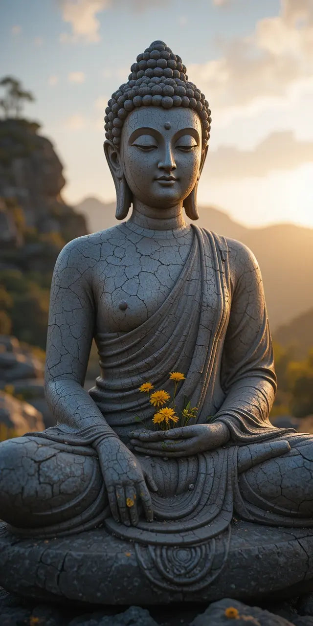 Serene Buddha Meditation Sunset Wall Art Print My Store