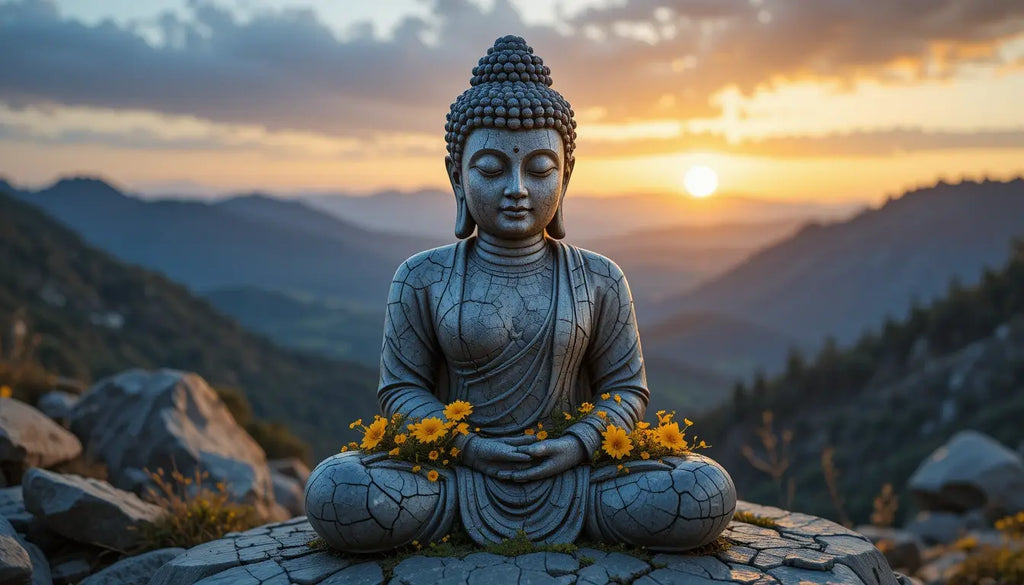 Serene Buddha Meditation Sunset Wall Art Print My Store