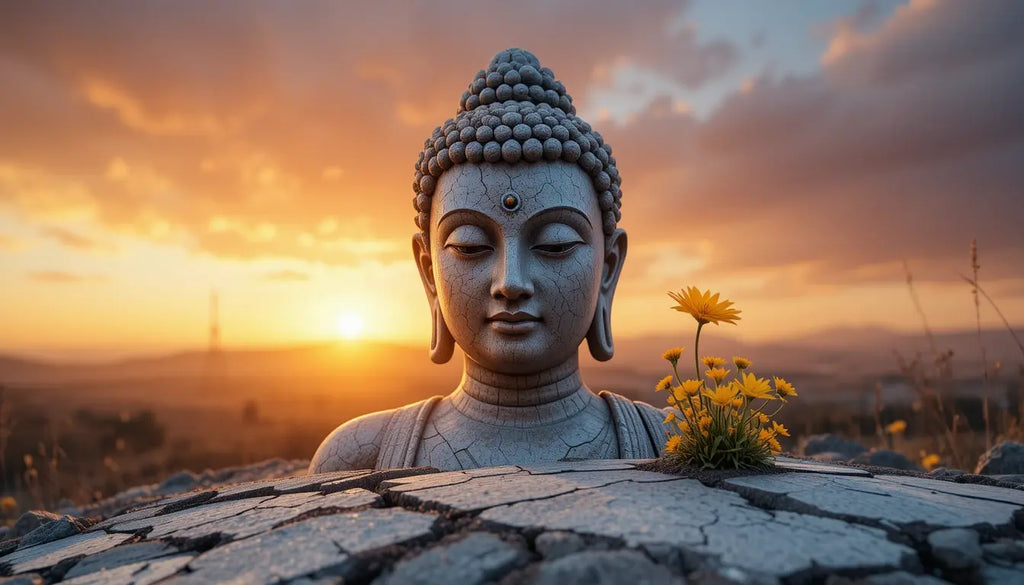 Serene Buddha Meditation Sunset Wall Art Print My Store