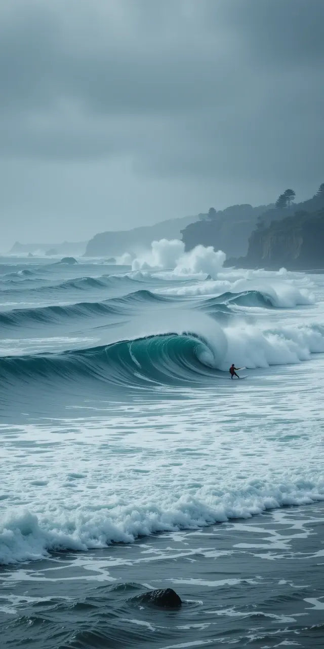 Epic Big Wave Surfing - Dramatic Ocean Canvas Print My Store