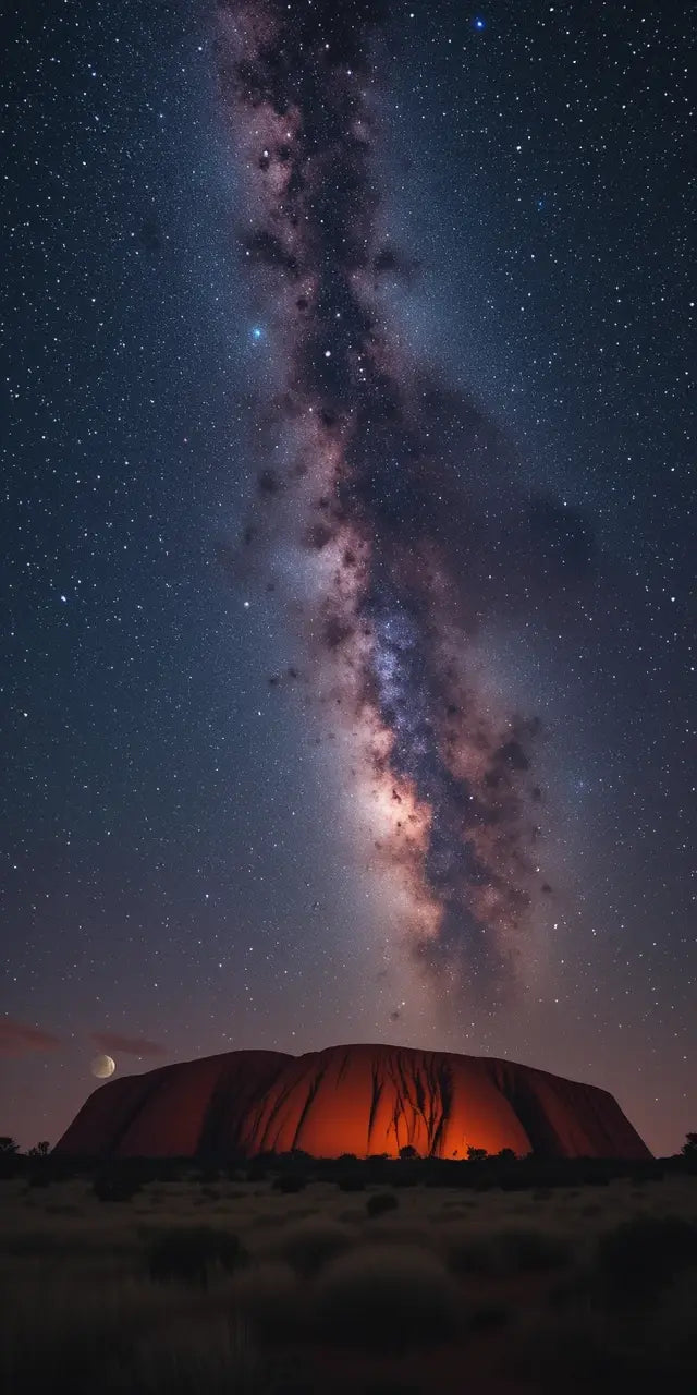 Uluru Under Starry Night Sky with Milky Way My Store