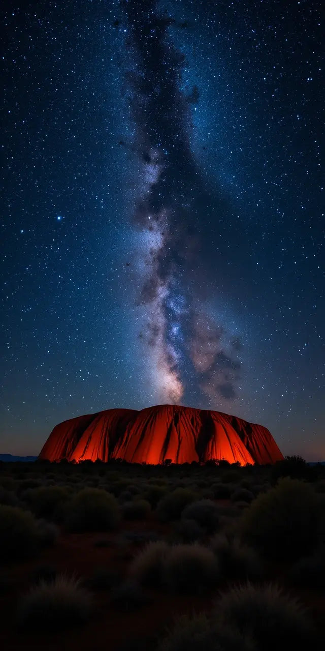 Uluru Under Starry Night Sky with Milky Way My Store