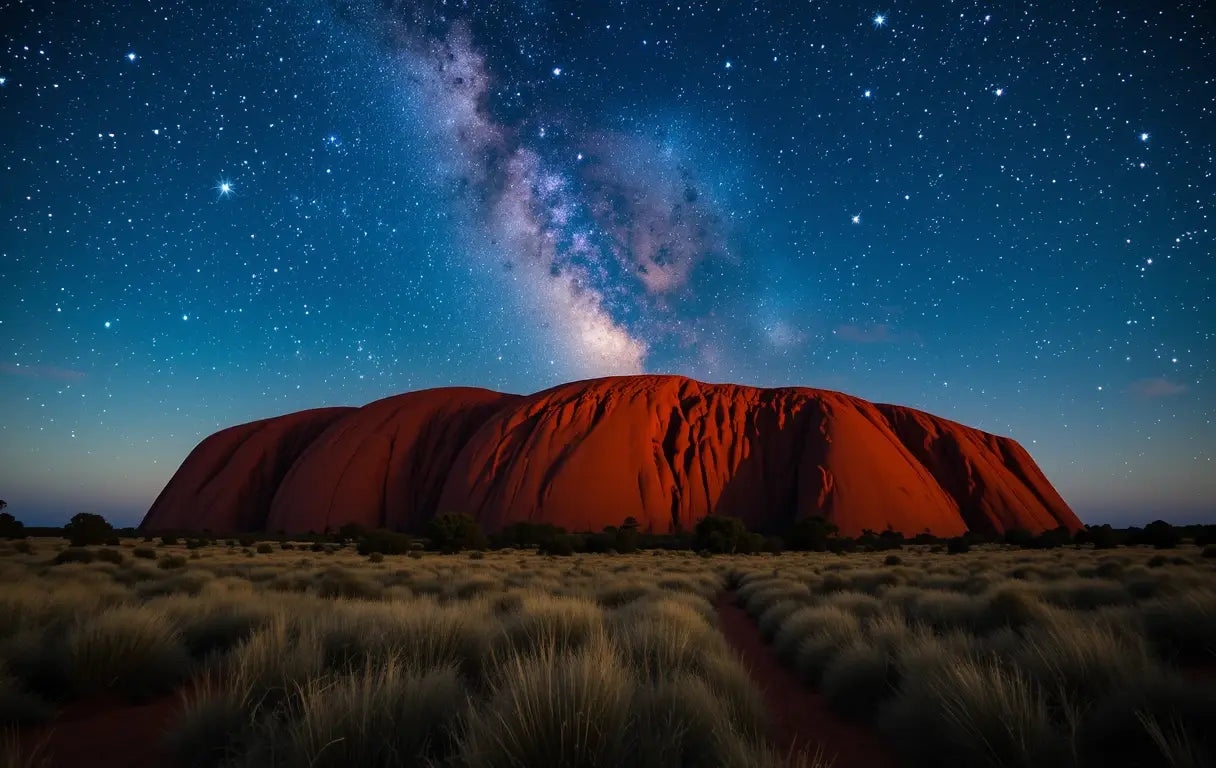 Uluru Under Starry Night Sky with Milky Way My Store