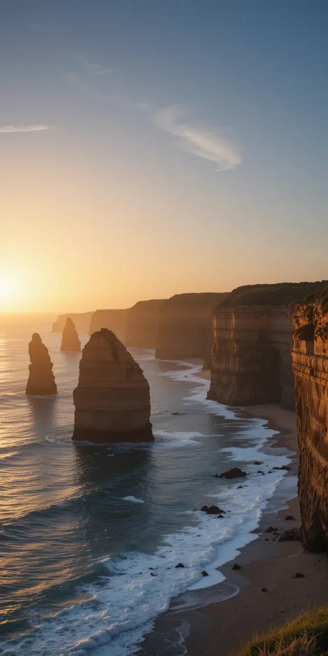 Stunning Coastal Sunset with Rock Formations My Store