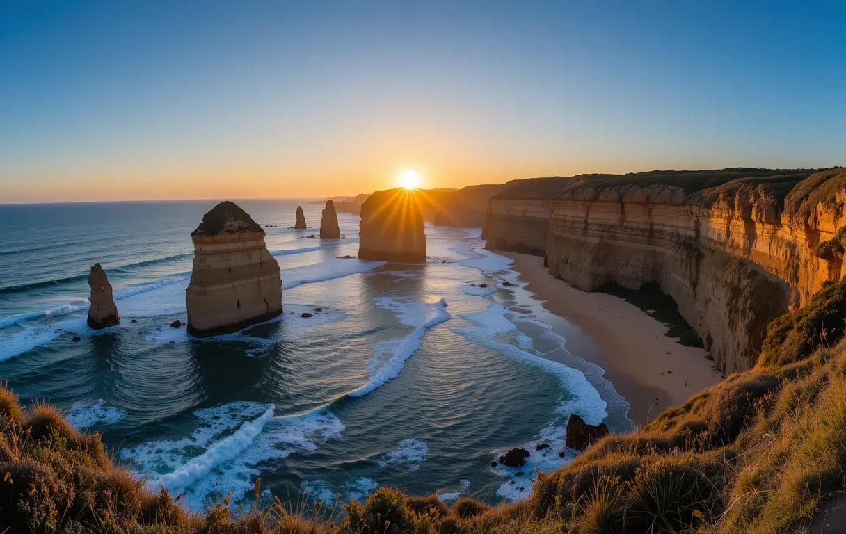 Stunning Coastal Sunset with Rock Formations My Store