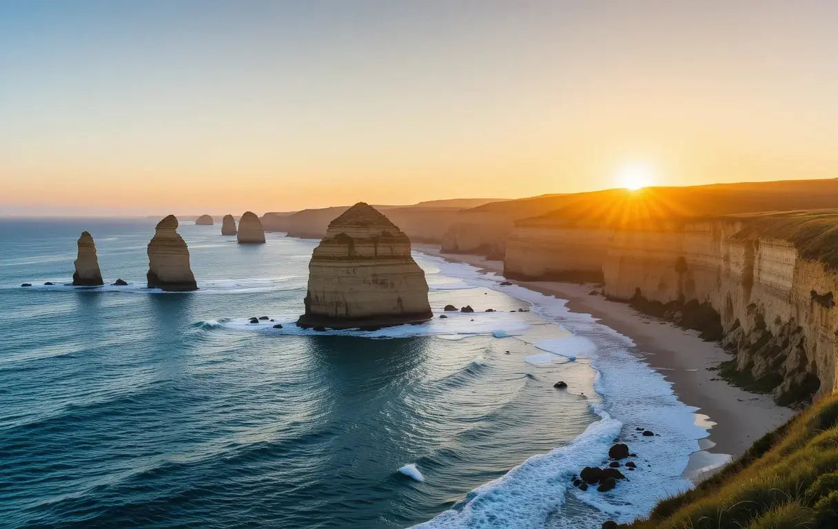 Stunning Coastal Sunset with Rock Formations My Store