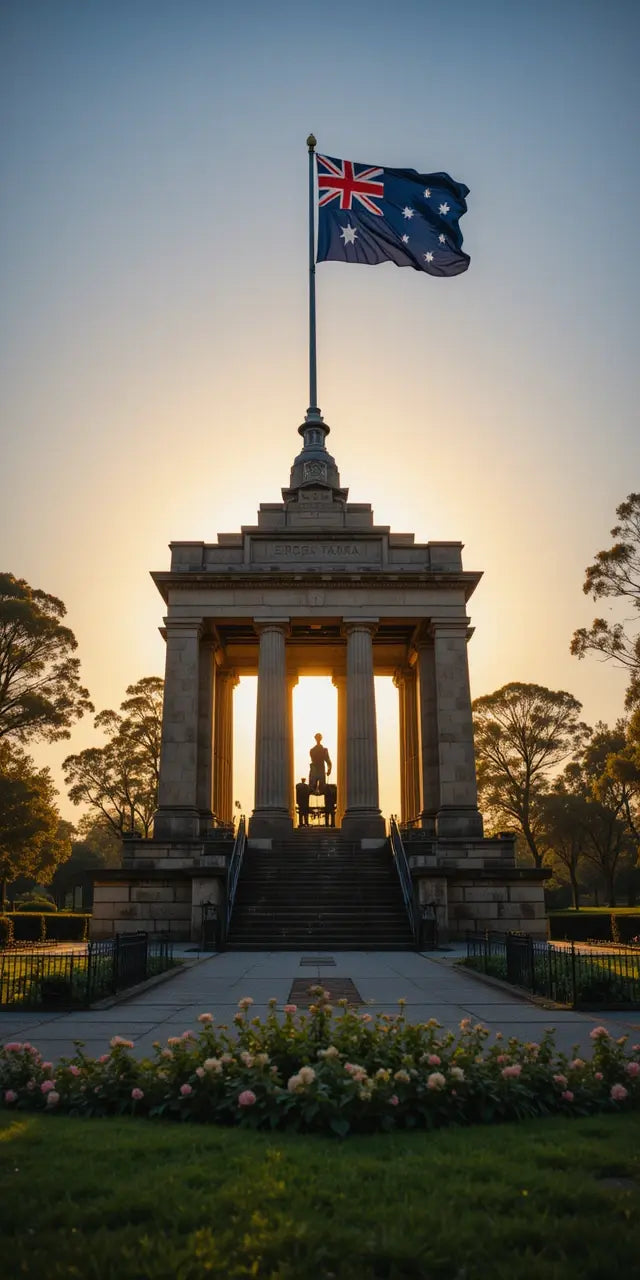 Australian Sunset Memorial with Flag My Store