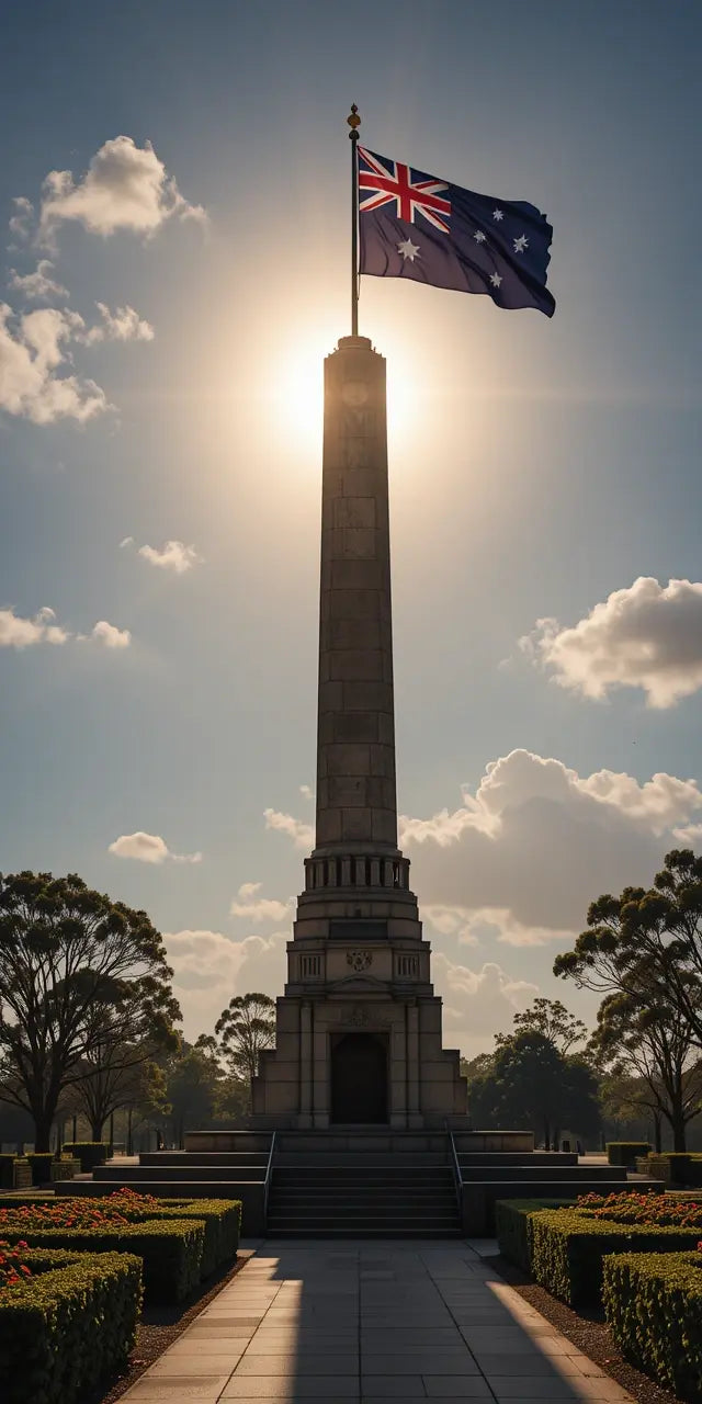Australian Sunset Memorial with Flag My Store
