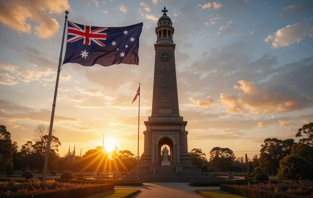 Australian Sunset Memorial with Flag My Store