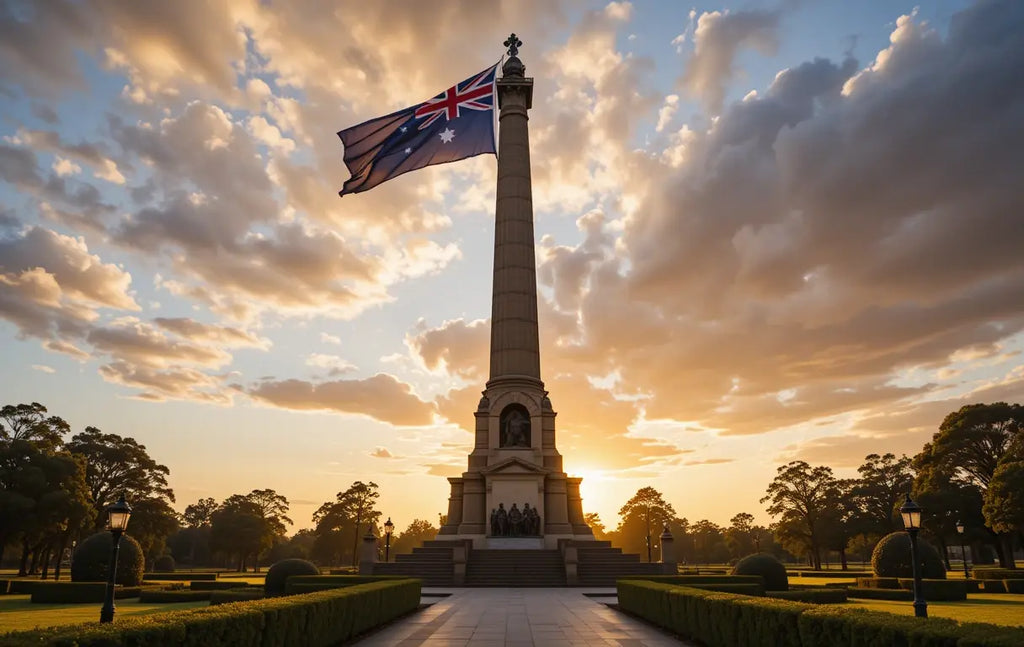 Australian Sunset Memorial with Flag My Store
