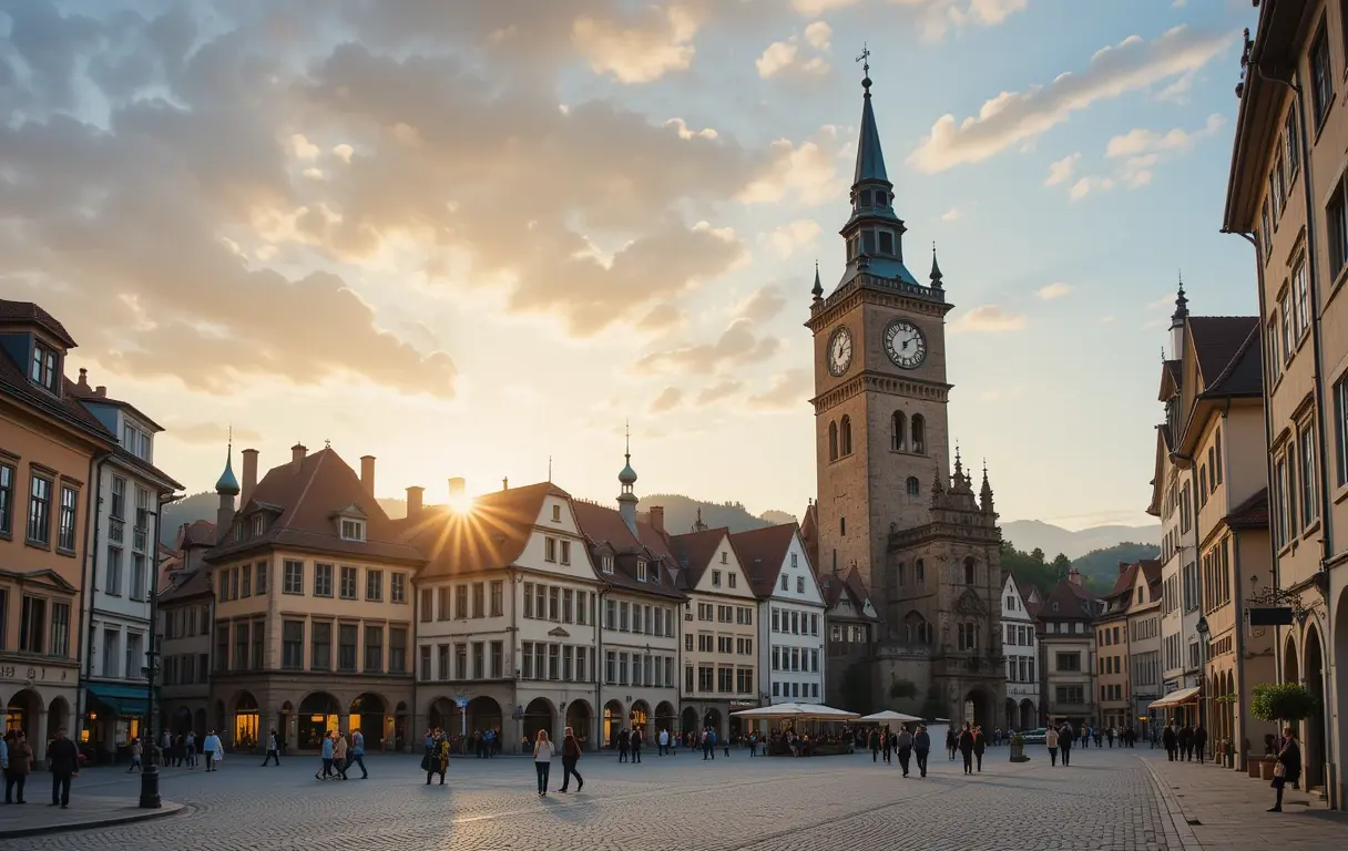 Historic Town Square at Sunset My Store
