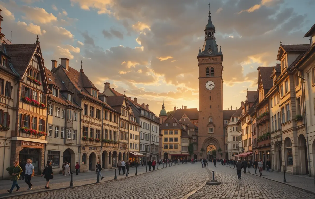 Historic Town Square at Sunset My Store