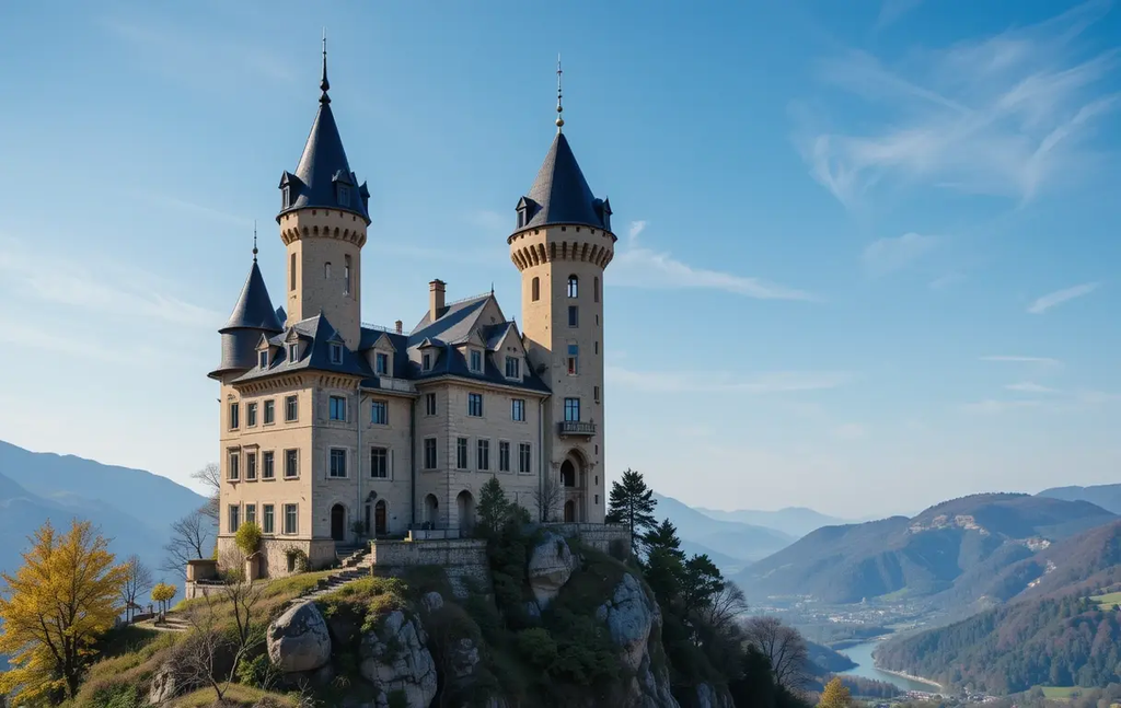 Majestic Castle Perched on a Cliff My Store