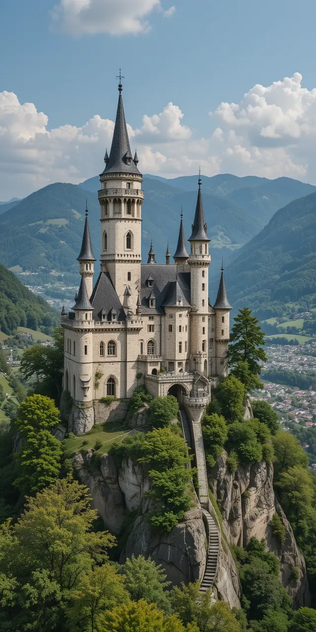 Majestic Castle Perched on a Cliff My Store