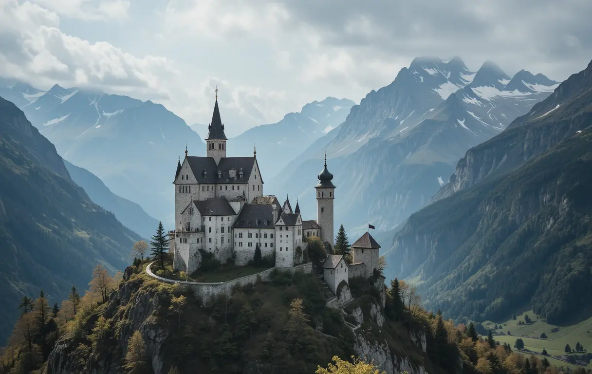 Majestic Castle Perched on a Cliff My Store