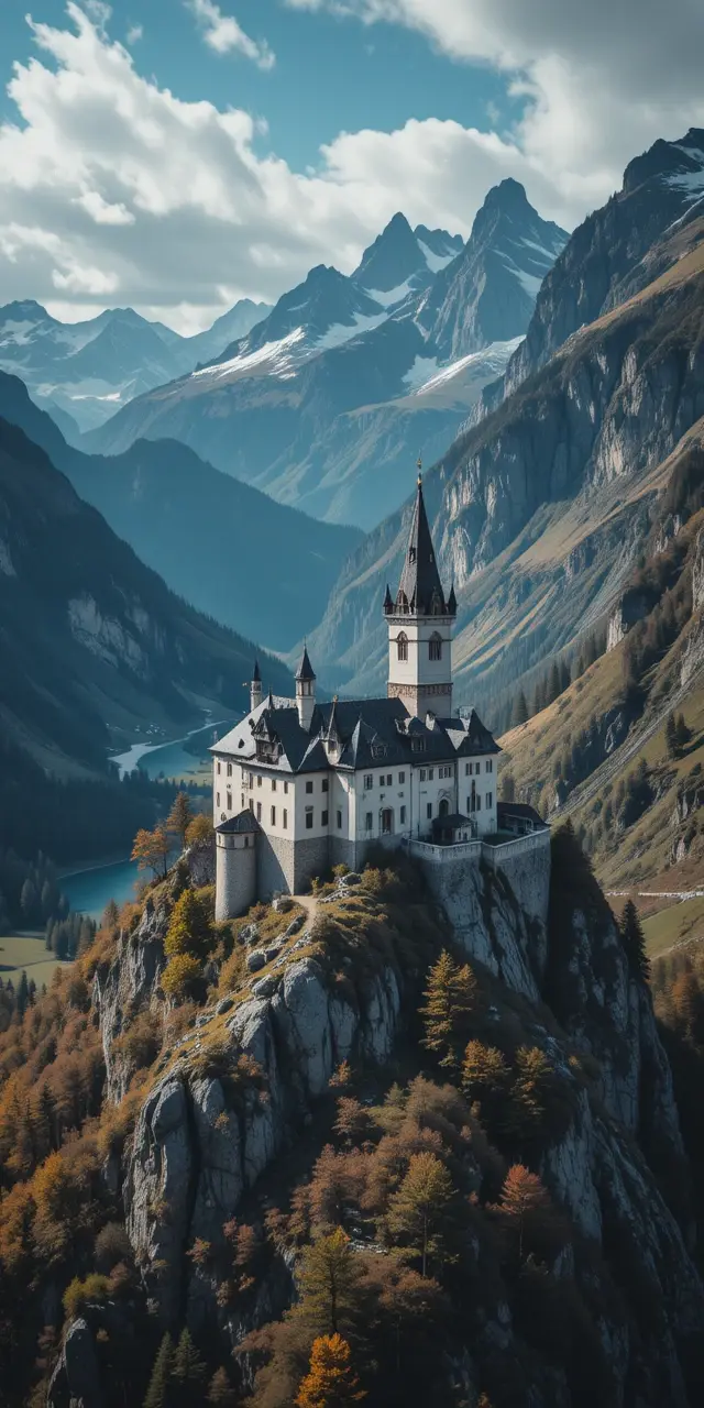 Majestic Castle Perched on a Cliff My Store