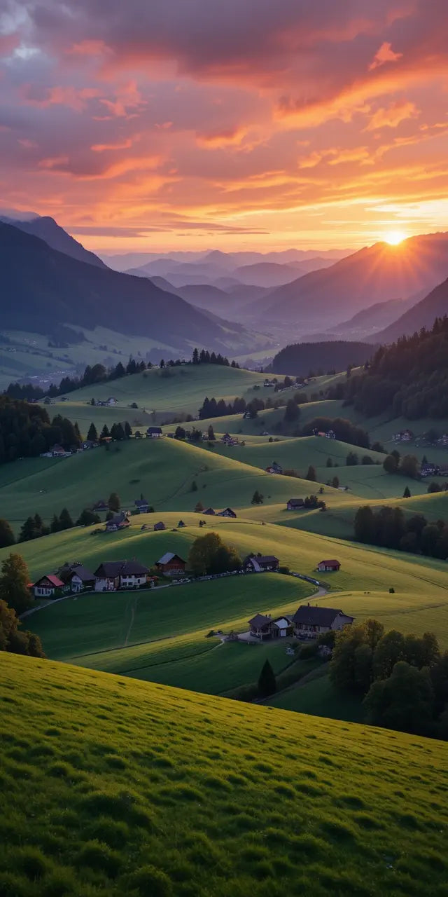 Beach with Palm Trees at Sunset My Store