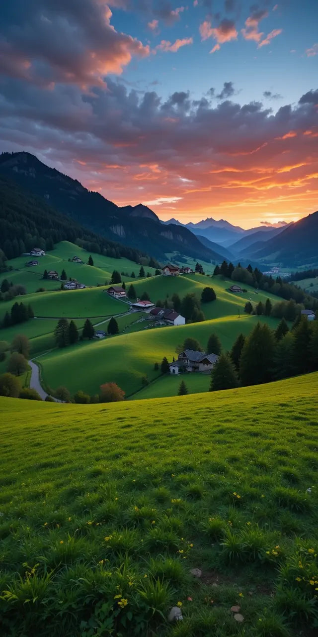 Beach with Palm Trees at Sunset My Store