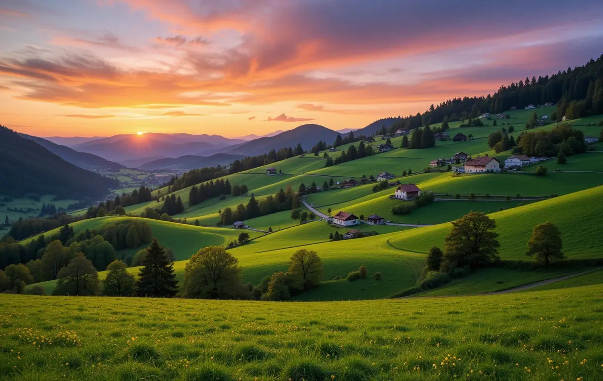 Beach with Palm Trees at Sunset My Store