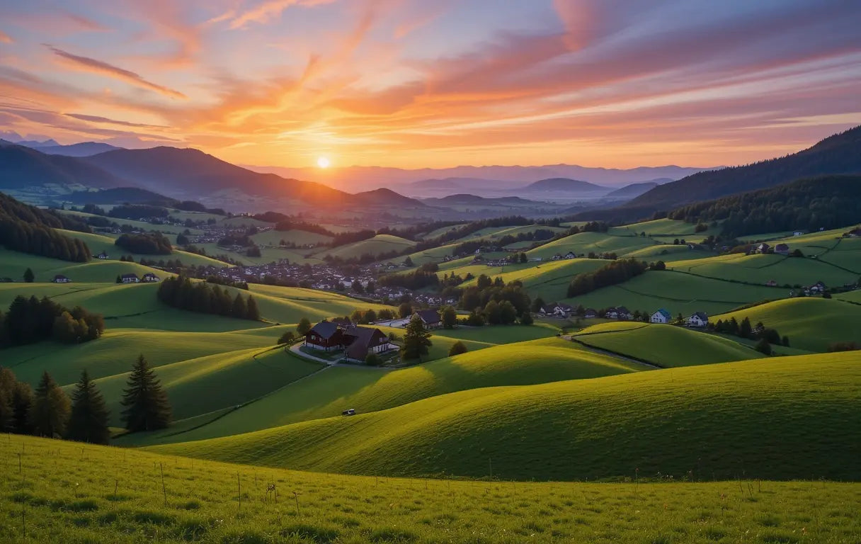 Beach with Palm Trees at Sunset My Store