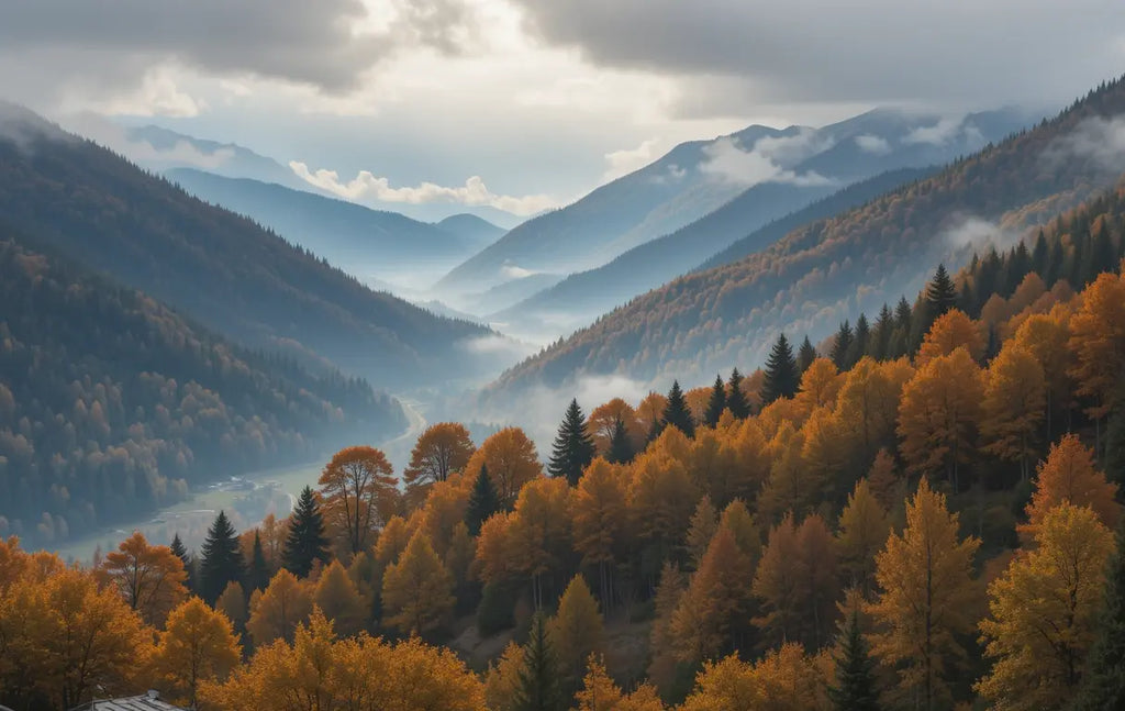 Alpine Meadow with Wooden Chalets My Store