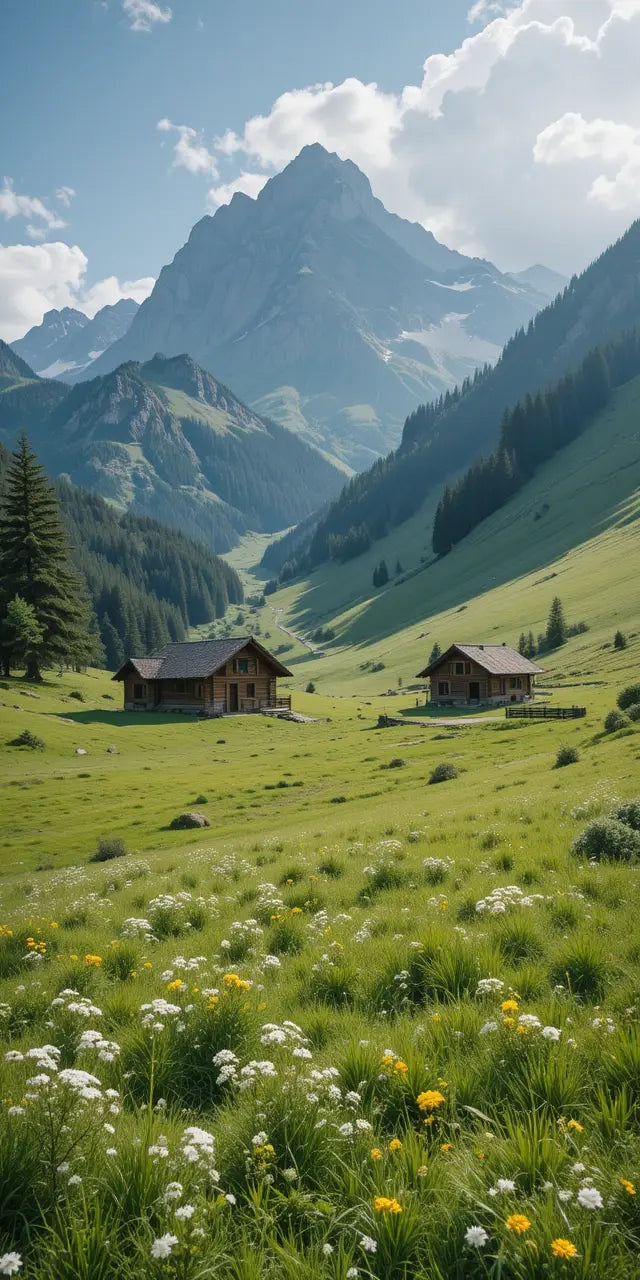 Snowy Mountain Range Under Clear Sky My Store