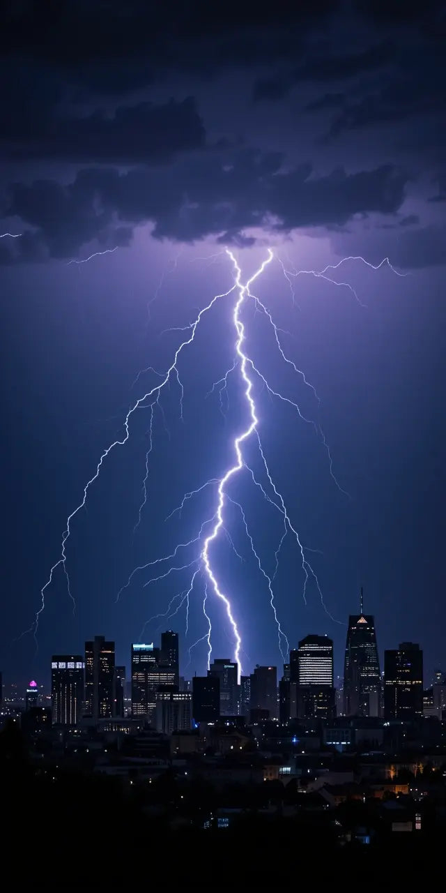 Cityscape with Lightning Storm My Store