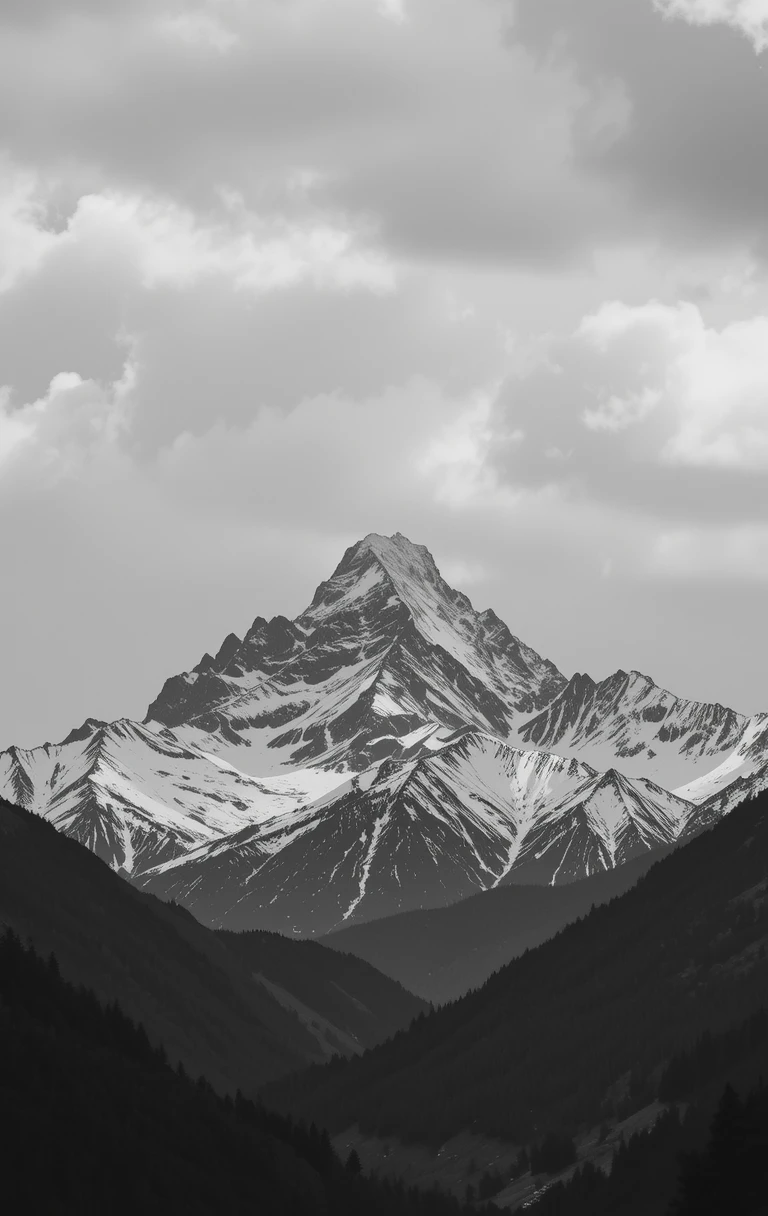 Snow-Capped Mountain Peak