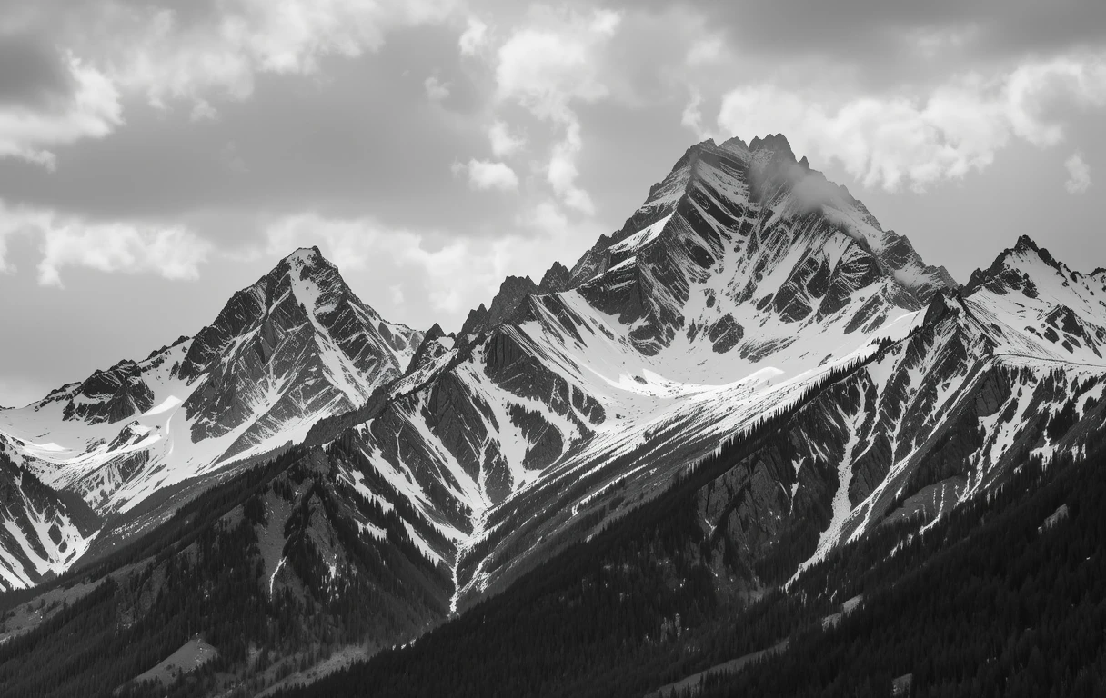 Snow-Capped Mountain Peak