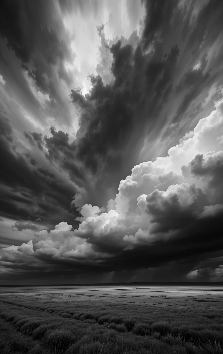 Dramatic Storm Clouds Over Field