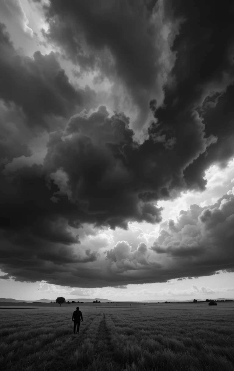 Dramatic Storm Clouds Over Field