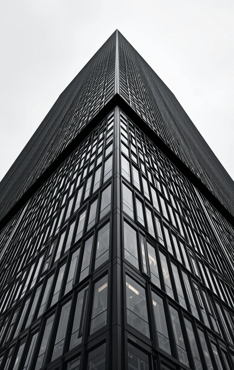 Modern Glass Skyscraper from Below