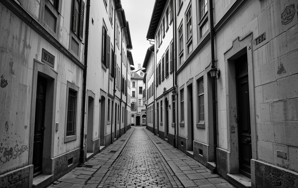 Empty Cobblestone Alley