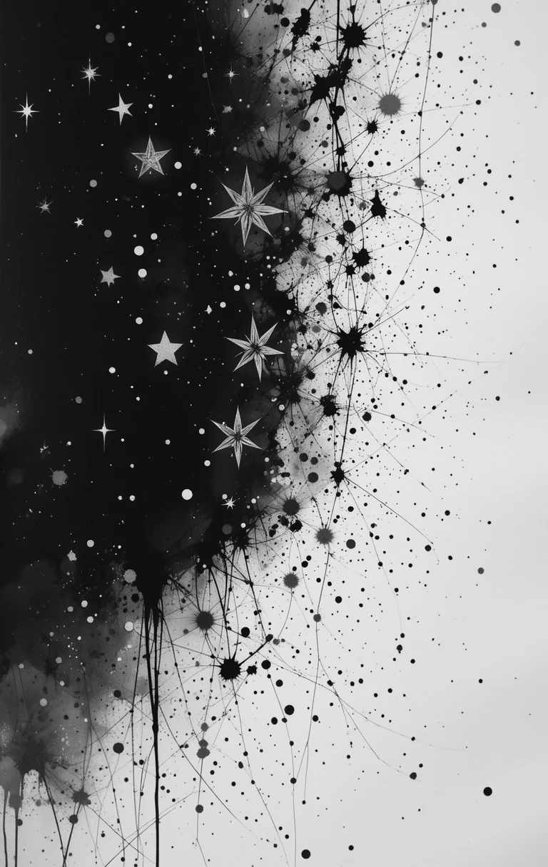 The radial black ink burst
