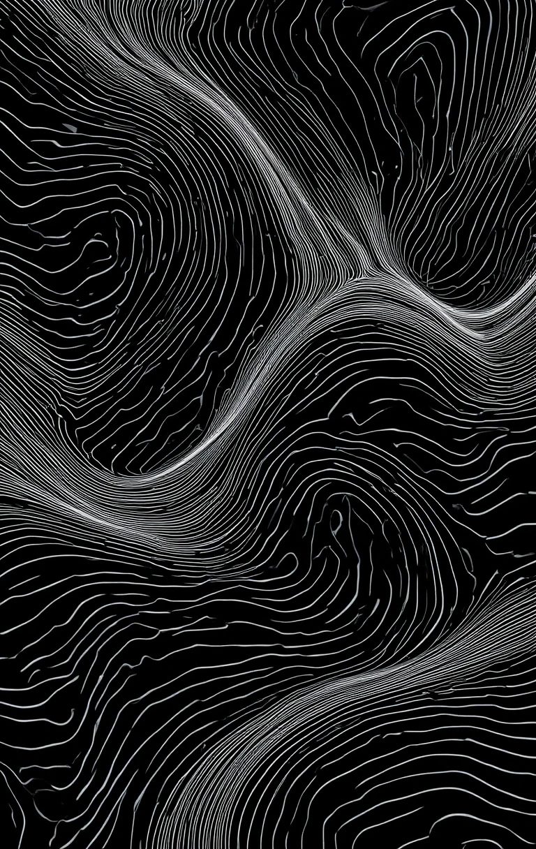 The interlocking dark rings with delicate threads.