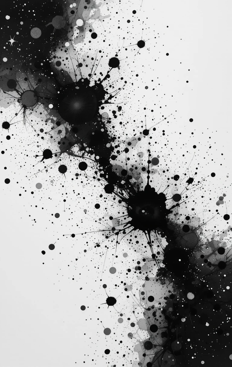 The radial black ink burst