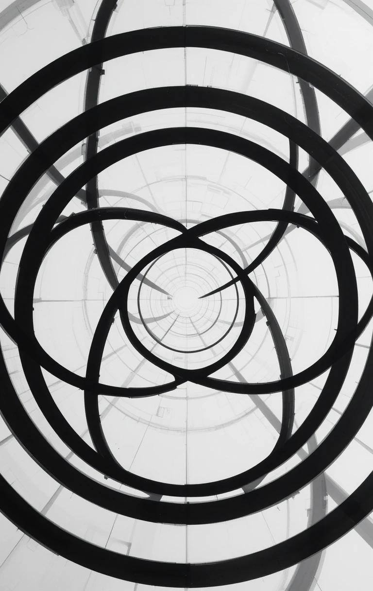The hypnotic circular rings pulling toward a bright center